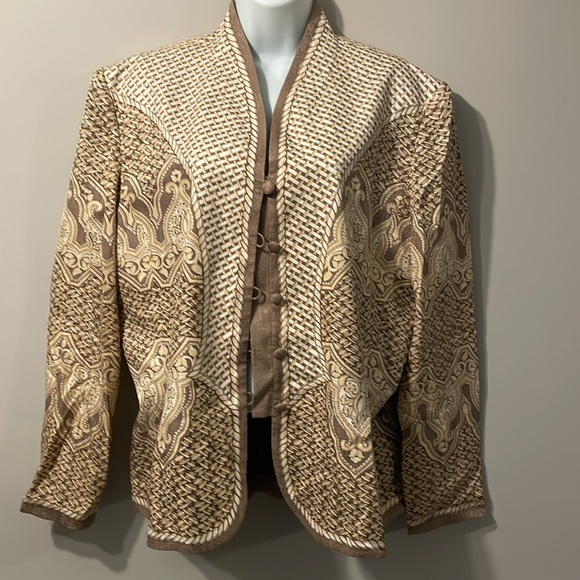 100% silk Adrianna Papell long sleeve top - Picture 3 of 5